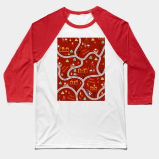 Fireman cute seamless kids pattern dark red Baseball T-Shirt